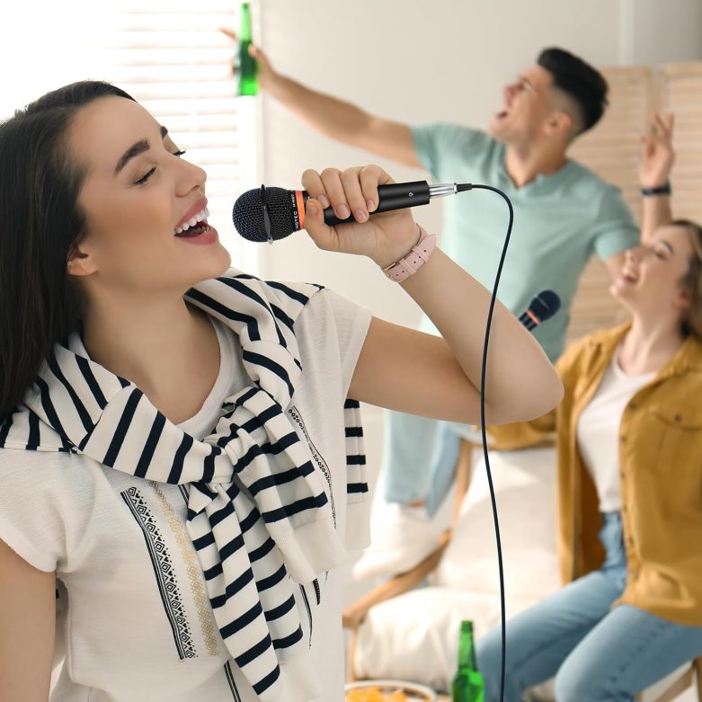 HOTEC Premium Vocal Dynamic Handheld Microphone with 19ft Detachable XLR Cable and ON/Off Switch (Metal Black) (H-W07) - Image 5