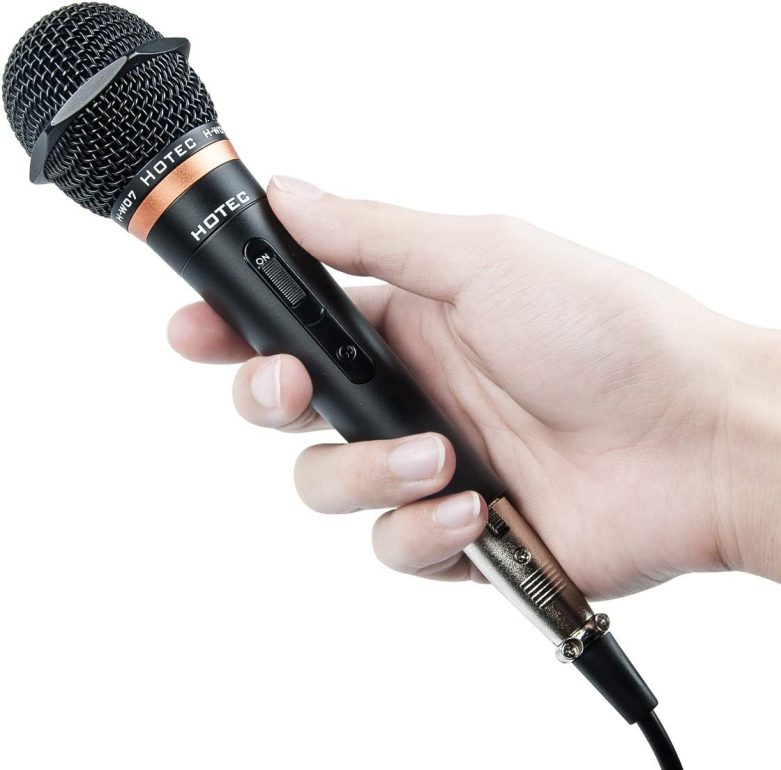 HOTEC Premium Vocal Dynamic Handheld Microphone with 19ft Detachable XLR Cable and ON/Off Switch (Metal Black) (H-W07) - Image 7