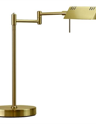O'Bright LED Pharmacy Table Lamp, Full Range Dimming, 12W LED, 360 Degree Swing Arms, Desk, Reading, Craft, Work Lamp, ETL Tested, Antique Brass (Gold)